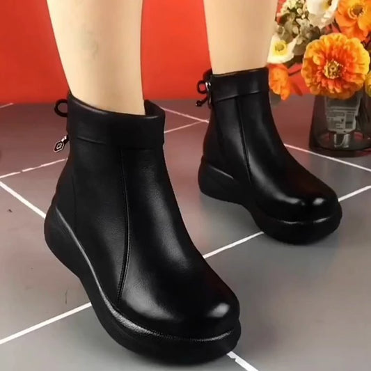 Women’s Stylish and Comfortable Round-toe PU Boots
